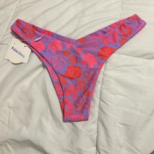Kulani Kinis purple and pink floral cheeky bikini bottoms
